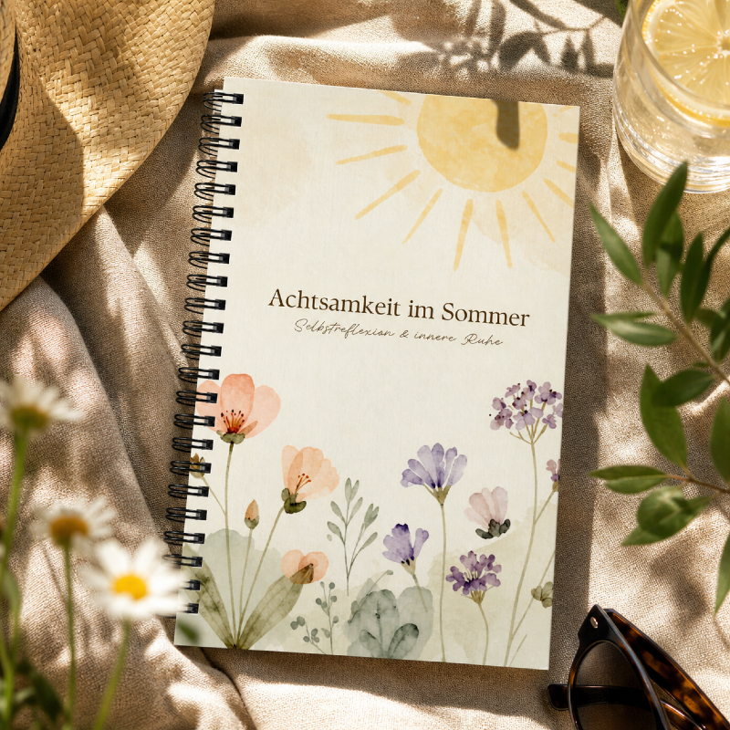 Achtsamkeit im Sommer – Spiralnotizbuch für Journaling & Selbstreflexion